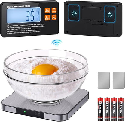 Food Kitchen Scale - TRUDIN Digital Food Weight Grams and Oz,USB Charging,Max.22lb/10kg,1g/0.05oz Accuracy,5 Units with Large Backlit LCD,Waterproof Easy-Clean (Light Silver)
