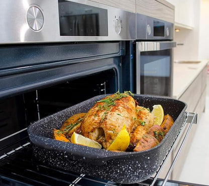 S·KITCHN Set of 3 Nonstick Roasting Pan Baking Dishes for Lasagna, Casserole and Bread Baking Pan, Large & Deep Lasagna Pan with Handles
