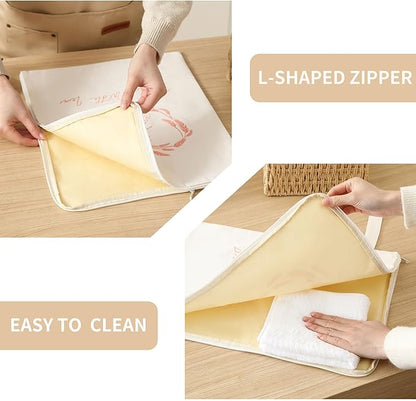 WiNDANCE Wide Zipper Access Beeswax Bread Bags for Homemade Bread - 2 Packs XL Reusable Organic Beeswax Linen Cotton Sourdough Bag, Homesteading Essentials Sourdough Bags with Zip to Keep Fresh