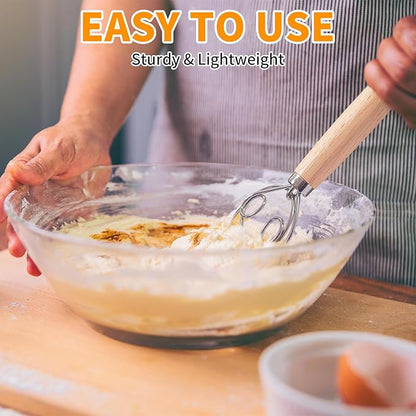 ALLTOP Danish Dough Whisk and Bread Lame Set - Dough Mixer and Bread Scoring Knife for Easy Mixing,Cuts - Essential Sourdough Making Tool for Novices & Expert Bakers