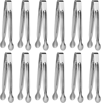 Small Serving Tongs,Ice Tongs,Sugar Tongs,Kitchen Tiny Tongs for Appetizers,12 PCS(6 Inch)