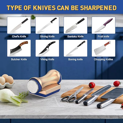 Homly Rolling Knife Sharpener, Knife Sharpening with Industry Diamonds for Steel of any hardness, Made Easy Knife Sharpener Kit for Kitchen Knives, Offers 15 & 18 & 20 & 25 Degree Sharpening