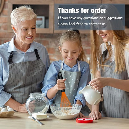 Dishwasher Safe Orange Silicone Whisk, Sealed Waterproof Design Set of 3, Professional Kitchen Whisks for Cooking Non-Scratch, Silicone&Stainless Steel Whisk, Heat Resistant Plastic wisk, BPA free