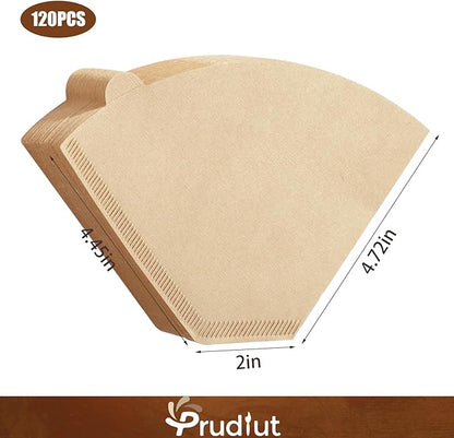 120 Count #4 Cone Coffee Filters 8-12 Cups, Disposable Natural Coffee Filters 4 Cone Paper Unbleached 4 Filters Paper Compatible with Ninja, Drip and Pour Over Coffee Maker