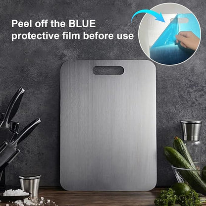 Katuchef Titanium Cutting Board,2026 New 100% Pure Titanium Cutting Boards for Kitchen,Non toxic Doubld-Side Durable Chopping Boards, Easy to Clean and Store(2PC-M+XL)
