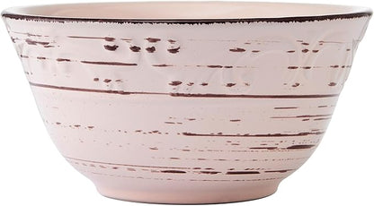 Pfaltzgraff Trellis Pink 12 Piece Dinnerware Plate Bowl Set, Service for 4