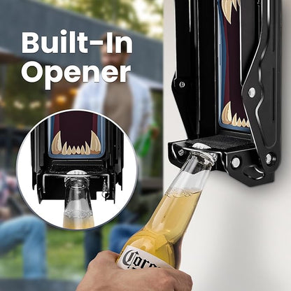 Can Crusher with Auto-Drop Recycling System | Built-In Bottle Opener | 8-16oz Capacity | Includes Kitchen Storage Bag | Heavy Duty Metal Design, Space-Saving & Hands-Free Operation- Halloween gifts