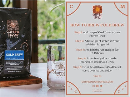 Copper Moon Ground Coffee, Medium Roast, Cold Brew Special Blend, 32 Oz