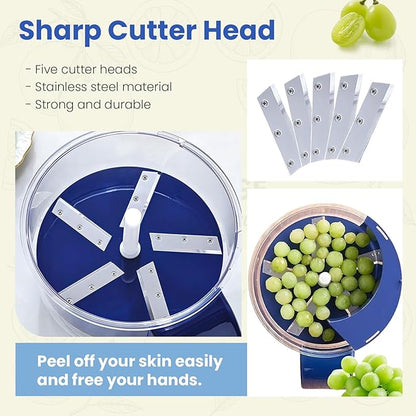 Electric Grape Peeling Machine, Garlic Peeling Machine, Automatic Peeler, Garlic Peeler Skin Remover Commercial Fruit Rechargeable Milk Tea Fruit Shop Special Equipment (Blue)