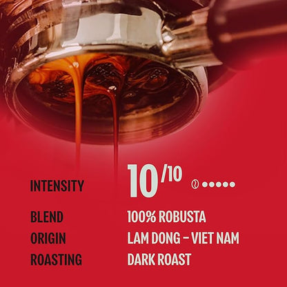 BAZAN COFFEE Too Strong Vietnamese Robusta Ground Coffee - Dark Roast High Caffeine - Bold Espresso Flavor Low Acidity - 12oz Bag