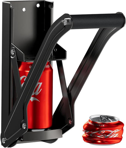 Can Crushers for Recycling - 16 oz Heavy Duty Aluminum Can Crusher Wall Mounted - Soda and Beer Can Smasher for Recycling with Bottle Opener - For 12 and 16 oz Cans - Easy to Install - RamPro