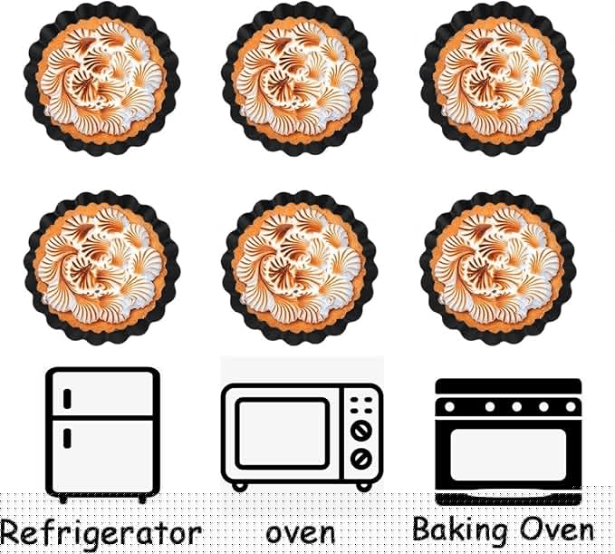 Tart Pans 4 Inch with Removable Bottom Fluted Pie Tart Pans, Round Non-Stick Pan Quiche Pan, for Baking Pizza Mousse Cakes, Christmas Dessert