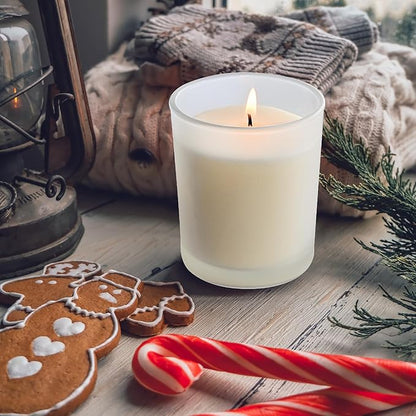 Thick Candle Jars for Making Candles 16 Pcs, 7 OZ Empty Jars with Wood Lids for Candle Making, Sample Container, Frosted White