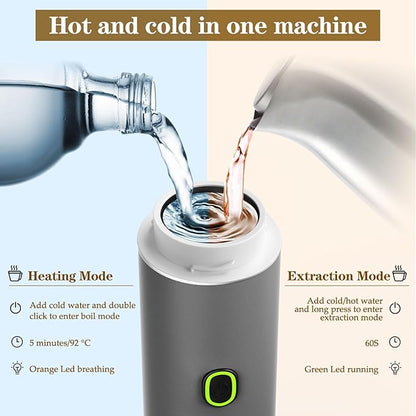 Portable Coffee Maker, Espresso Machine for camping, Travel Coffee Maker with USB-C, 3-in-1 Small Espresso Machine with Ground Coffee & Capsules (NS＆DG) for RV, Hiking, Office(Grey)