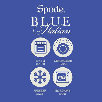 Spode Blue Italian Pickle Dish - 8.5" Porcelain Appetizer Tray with Scroll Border & Countryside Artwork - Elegant Small Serving Piece for Entertaining & Dining Displays - Great Gift for Collectors