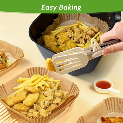 360 Pcs 6.5” Square Unbleached Heavy Duty Air Fryer Paper Liners Disposable, Non-Stick & Non-Leak Parchment Paper Liners for Airfryer Basket, Deep Fryer Parts & Accessories