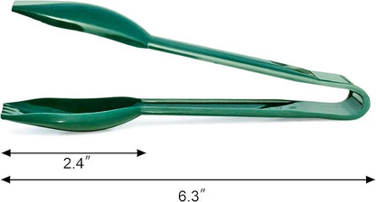 New Star Foodservice 35599 Utility Tong, High Heat Plastic, Straight Edge, 6 Inch, Set of 12, Green