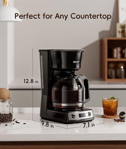 ecozy 12-Cup Programmable Coffee Maker with Electric Coffee Grinder Combos, Drip Coffee Machine with Pause & Pour Function, Auto Shutoff, Keep Warm, Brezzano DuoSet