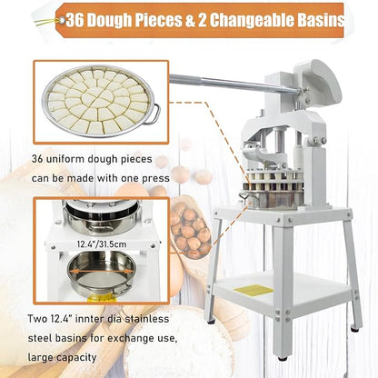 Commercial Dough Divider 36PCS Dough Cutting Machine 1.06oz-5.64oz Manual Dough Dividing Machine with 30-160g Dough Weight Range for Baking, 36PCS