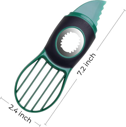 Linoroso Avocado Slicer Tool Kitchen Avocado Knife Set, Good Grips 3-in-1 Avocado Tool with Avocado cutter slicer, Avocado Pit Remover, Avocado Peeler with Cover, Green