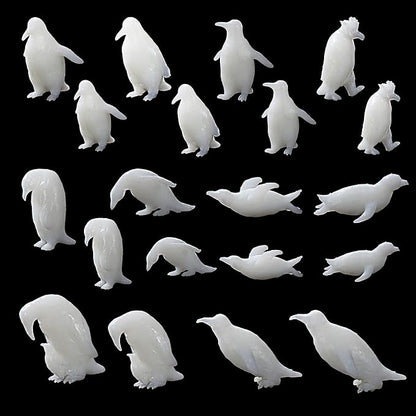 Woohome 3D Resin Moulds & Fillers - 20 Mini Penguin Casting Moulds for Art Resin Crafts & Jewelry Making