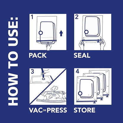 Shrink-Pak Space Bags Vacuum Storage Bags for Bedding Jumbo Compression 3 Pack Clear for Comforters Blankets (3 Jumbo/Bedding Solo)