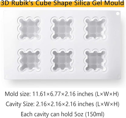 OCPO KITCHEN Bubble Silicone Baking Mold, Silicone Candle Mold, French Dessert Molds for Mousse Cake Pastry Chocolate Pudding Jelly Cheesecake Ice Cream, Cube Shape (6-Cavity)