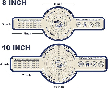 Large Silicone Bread Sling for Dutch Oven, 2 Pack (10" Round) – Non-Stick & 500°F Heat Resistant Sourdough Mat, Easy to Clean, Reusable Food-Grade Sourdough Sling – Fits 7 qt and up Dutch Ovens