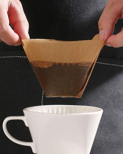 Natural Unbleached Coffee Filters, Size for 8-12 Cup Drip Coffee Makers, Cone Shape Design Prevents Leaks & Blowouts, Disposable for Pour Over & Automatic Machines