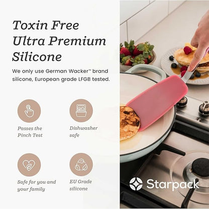 Starpack 'Flex & Flip' Flexible Silicone Turner Spatula Set (3 Pcs) - High Heat Resistant Spatulas for Cooking Egg 600°F - Silicone Pancake Turner Spatula, LFGB Grade Non Stick Rubber Kitchen Utensils