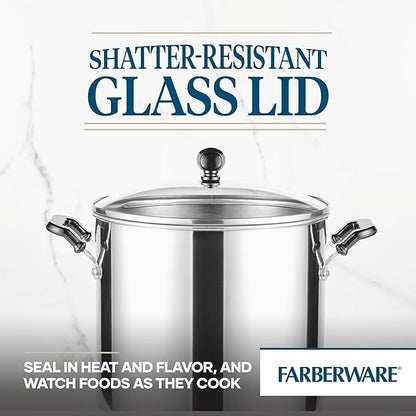 Farberware Classic Series 11 Quart Stockpot with Glass Lid