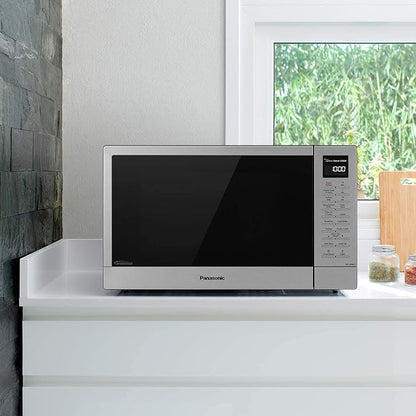 Panasonic NN-SN68KS Compact Microwave Oven with 1200W Power, Sensor Cooking, Popcorn Button, Quick 30Sec & Turbo Defrost, 1.2 cu.ft, Stainless Steel