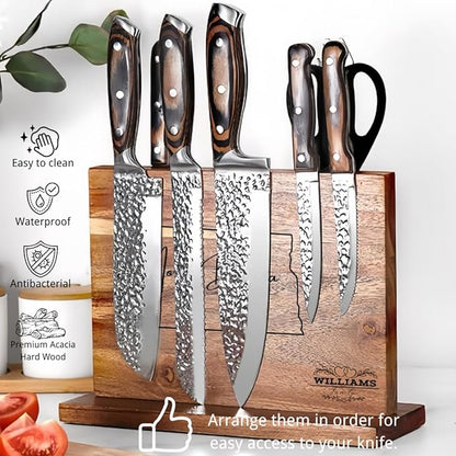 Personalized magnetic knife holder featuring the shape and name of the state where the US is located, as well as the date. Suitable for custom wedding, new home moving gifts, etc.