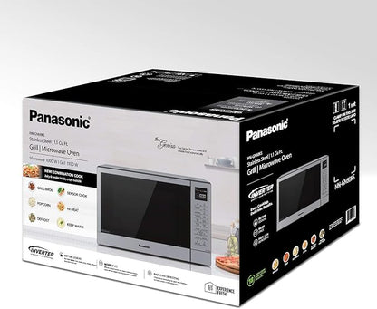 Panasonic 2-in-1 Microwave Oven with FlashXpress Broiler, Inverter Technology for Even Cooking and Smart Genius Sensor, 1000W, 1.2 cu.ft. Countertop - NN-GN68KS (Stainless Steel / Silver)
