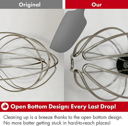 Heavy Duty Whisk Attachment for KitchenAid Artisan Mini 3.5 Quart Tilt-Head Stand Mixers- Extra Thick Stainless Steel Wire Whip for Fast Whipping, Perfect for Large Batches, Dishwasher Safe