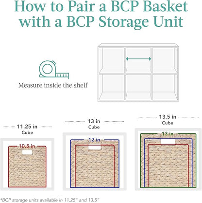 Best Choice Products 10.5x10.5in Pack of 5 Cube Storage Baskets, Water Hyacinth Multipurpose Collapsible Organizers, Handwoven Laundry Totes for Laundry, Living Room, Kids Room & Nursery - Chestnut