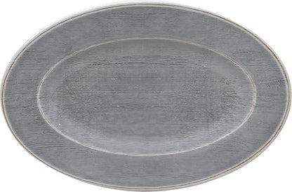 Carlisle FoodService Products Grove Resuable Plastic Oval Plate with Wide Rim for Home and Restaurant, Melamine, 12 x 8 Inches, Smoke, (Pack of 12)