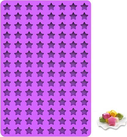Mini Star Silicone Molds with Scraper for Baking, Chocolate Making, and Crafts