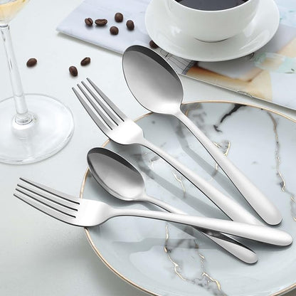 Pleafind 36-Pcs Dinner Spoons Set (7.4 inch), Spoons Silverware, Stainless Steel Spoon, Mirror Polished Tablespoon, Silverware Spoon for Home, Kitchen, Restaurant, Dishwasher Safe