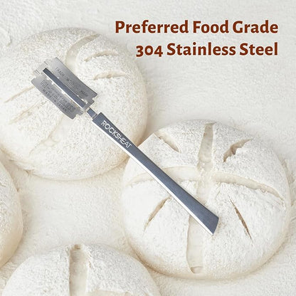 Bread Lame Dough Scoring Tool, Stainless Steel Scoring Knife with 5 Feather Blades, Sourdough Scoring Tool for Bread Baking, Baking Tool for Baking Beginners