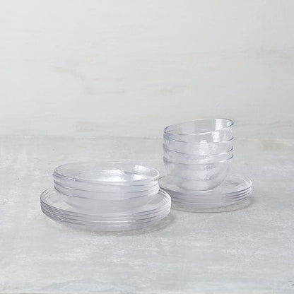 Fortessa Los Cabos Glass Dinnerware Collection, Dinner Plate (Set of 4), 10.5 Inch, Clear
