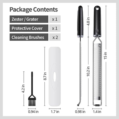 Cheese Grater with Non-Slip Handle, Lemon Zester,L15"x W1.4"