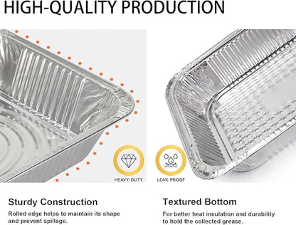 Aluminum Baking Pan Half-Size, 9x13 Inches, Heavy-Duty Disposable Aluminum Foil Pan, Deep Baking Pan Suitable for Cake Baking, Cooking, Roasting, Heating, and Steaming Meal Tray (10 PACK)