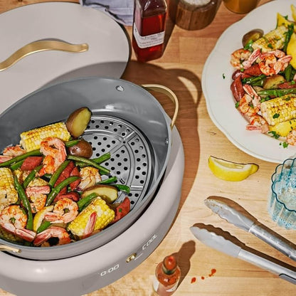Beautiful 10-in-1 6Qt Electric Multi-Cooker with 7 Presets,Oven-Safe Pot & Lid,Sauté, Steam,Slow Cook,Slow Cooker, Simmer,Rice & More,Touch Display,Dishwasher Safe,Serves Up to 7(Porcini Taupe)