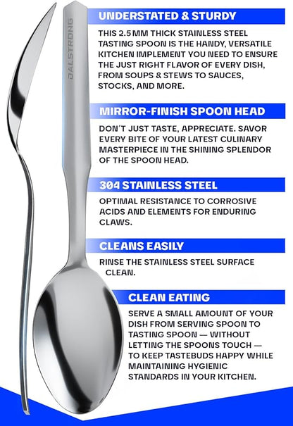 Dalstrong Professional Sauce & Plating Chef Spoon - 304 Stainless Steel - 1.4 TBSP - 9.5" Length - Silver - Metal Serving Spoon - Cooking Kitchen Utensils - Satin Finish Handle for Grip - Chef Knife