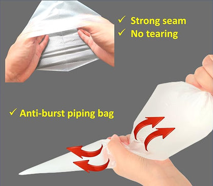 21 Inch Extra Large Piping Bags,100 Pack Disposable Pastry Bags,Thick Anti-Burst Icing Piping Pastry Bags For Frosting Decorating Cake Cupcake Cookie (21 Inch-100 Pack)