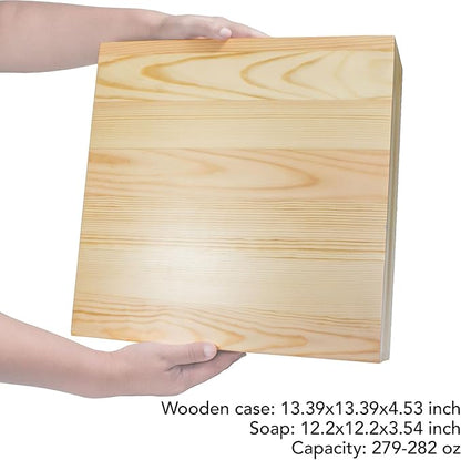 Rectangle Silicone Soap Mold 279oz with Wood Box DIY Tool for Soap Rectangular Loaf Soap Mold 36 Bars White Handmade Loaf Mould (L Box - 8kg)