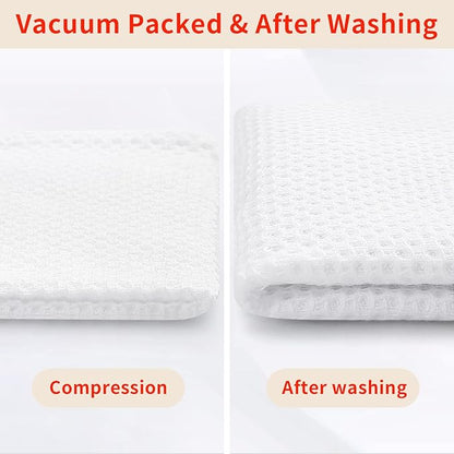 Homaxy 100% Cotton Waffle Weave Kitchen Dish Towels, Ultra Soft Absorbent Quick Drying Cleaning Towel, 13 x 28 Inches, 8-Pack, White