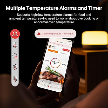 INKBIRD Wireless Dual Mode Multi-Sensor Meat Thermometer, WiFi 5G and Bluetooth 5.4 Connection, 2 Probes with 5 Sensors, CNAS-accredited Accuracy, for BBQ, Grill, Smoker, Oven, Kitchen