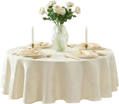 Newbridge Barcelona Luxury Damask Fabric Napkins, Set of 4 Square Napkins, Antique White, 100% Polyester, No Iron, Soil Resistant Dining Room, Party and Banquet Napkins